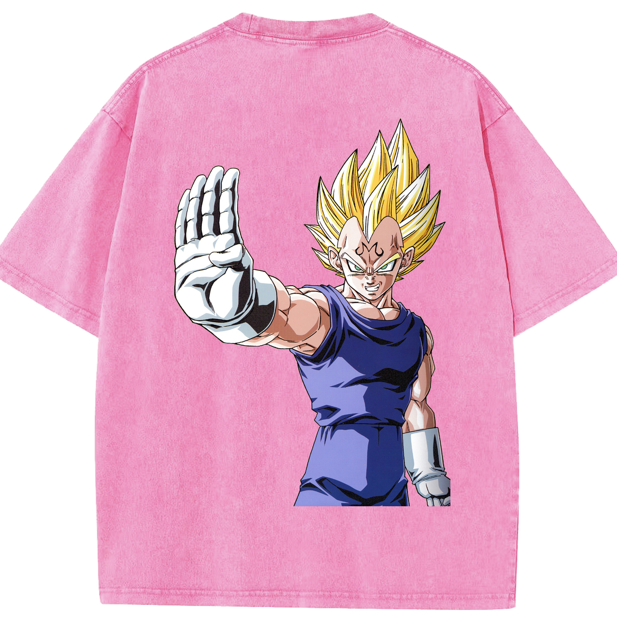 （画像用） ドラゴンボール ベジータ四世（Bejīta Yonsei）DRAGON BALL Vegeta IV 綿100% ヴィンテージ風 半袖Tシャツ（背面プリント）